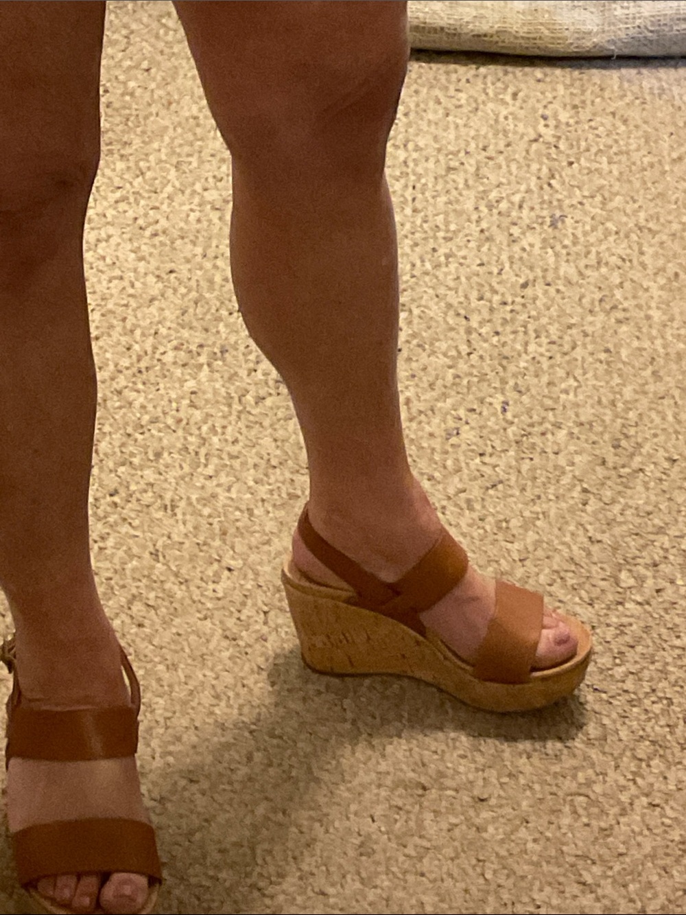 Kork-Ease Tan Cork Wedge Sandals leather